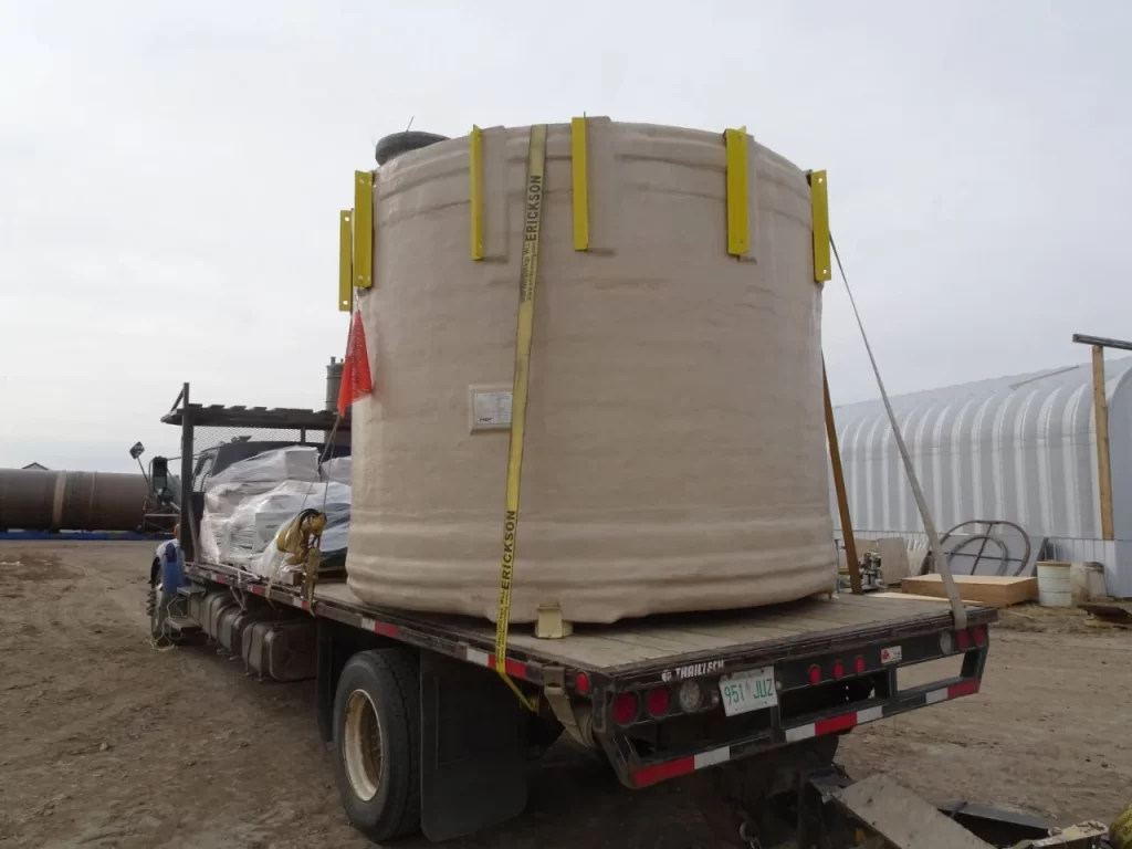 Fibreglass Tank on the back of a truck