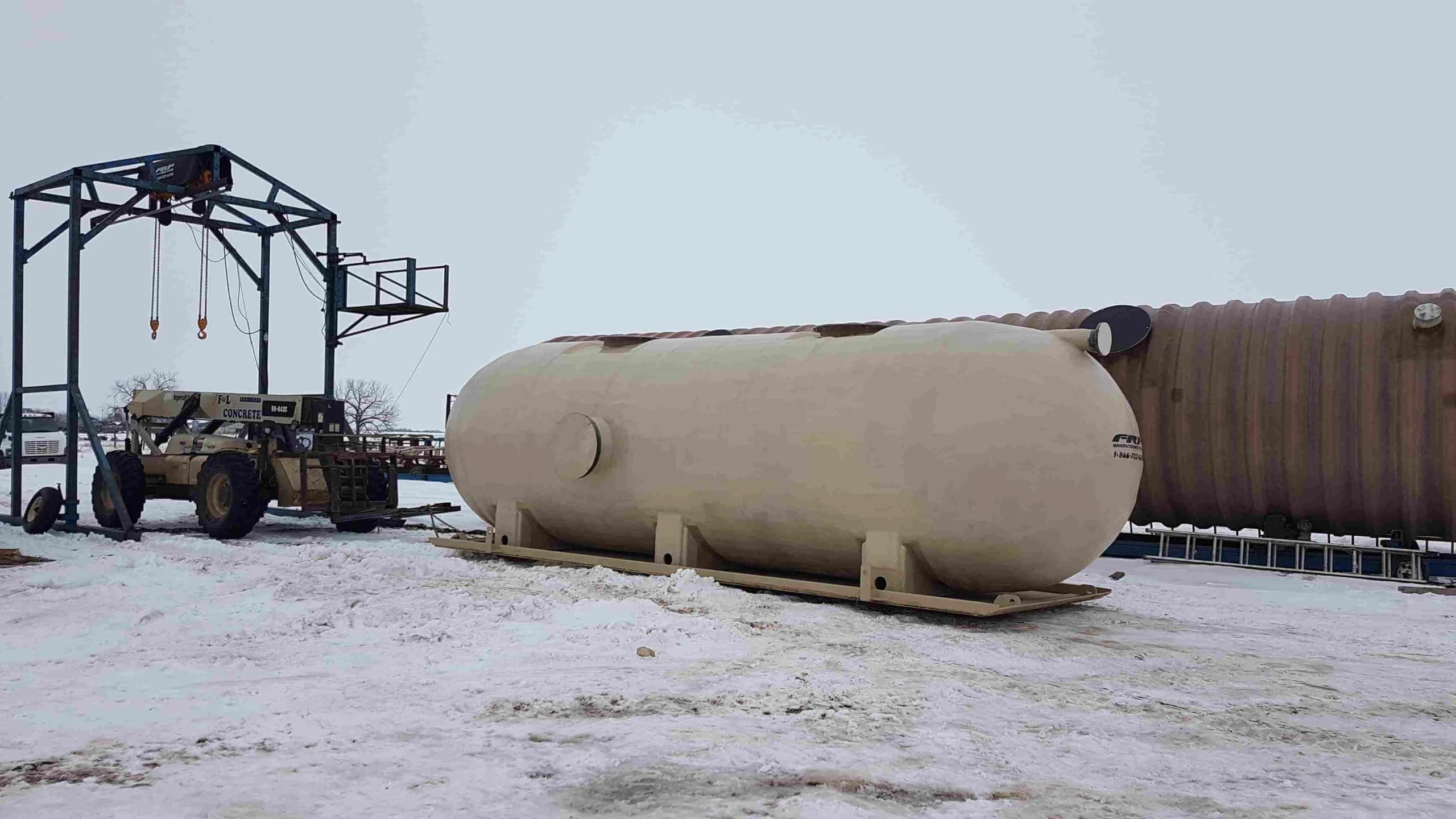 Above ground FRP TANK in white coating